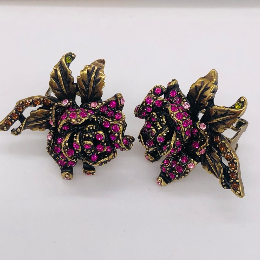 Heidi Daus Swarovski Crystal Rose earrings